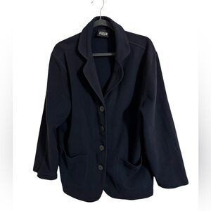 Eileen Fisher Vintage Navy Blue 100%Wool Peacoat Jacket Medium